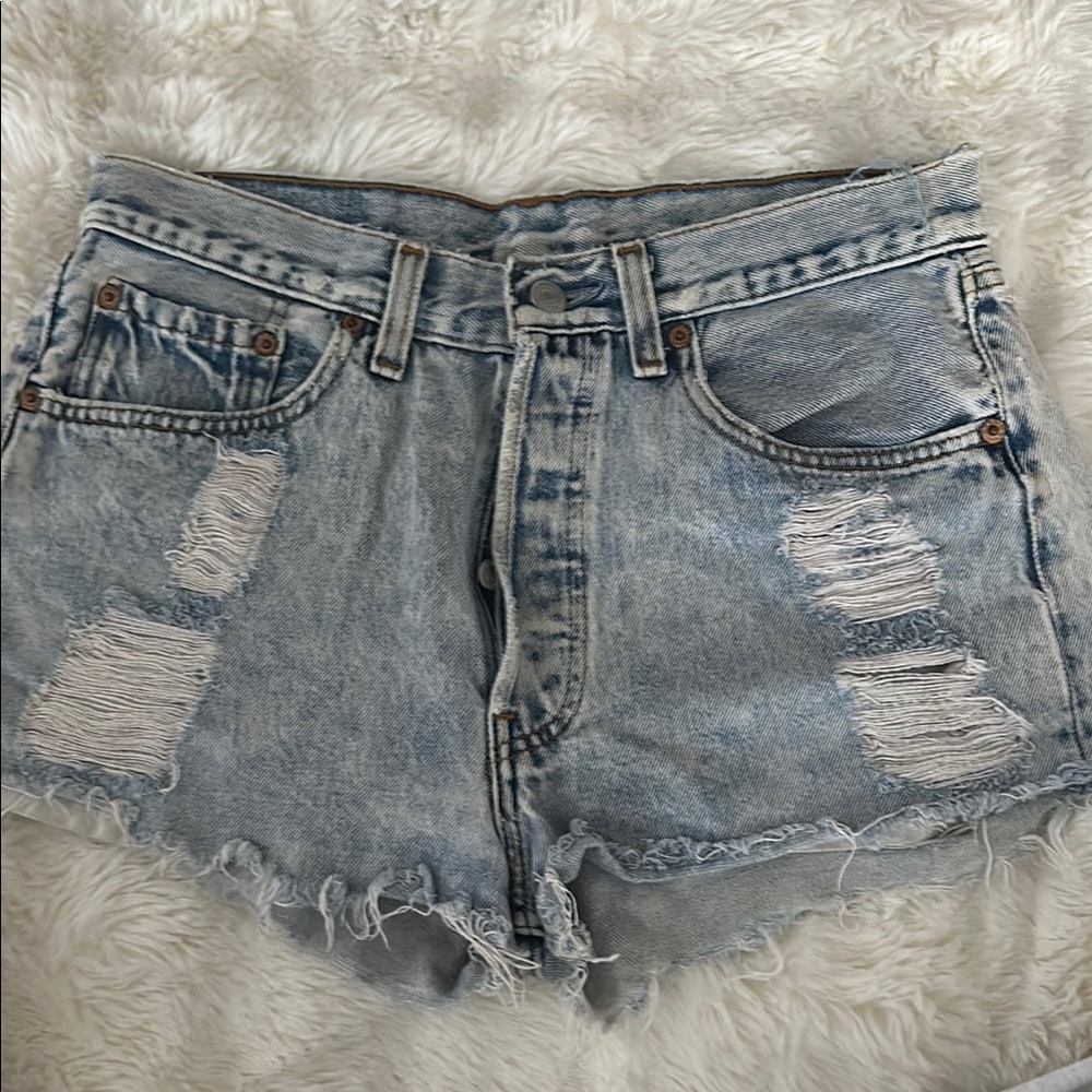 Distressed Denim Shorts - Picture 1 of 1